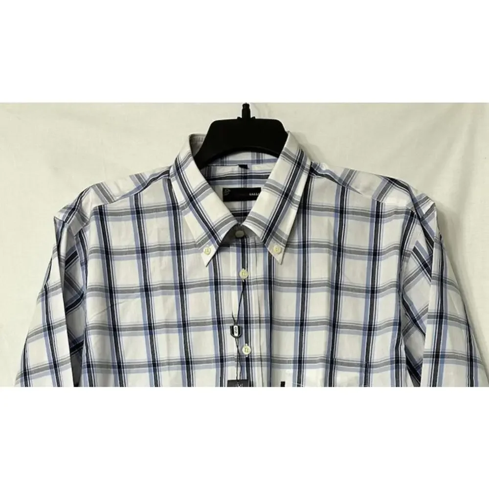 NWT Giovanni‎ Galli Mens Long Sleeve Button Plaid Shirt Size XL